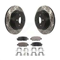 Rear Coated Drilled Slotted Disc Brake Rotors And Ceramic Pads Kit For Nissan INFINITI Maxima G37 G35 M35 370Z 350Z QX50 EX35 G25 M45 Q40 EX37 Z KDT-100498