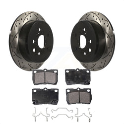 Rear Coated Drilled Slotted Disc Brake Rotors And Ceramic Pads Kit For Lexus IS250 KDT-100504