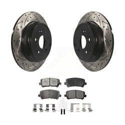 Rear Coated Drilled Slotted Disc Brake Rotors And Ceramic Pads Kit For Honda Odyssey Pilot Acura MDX ZDX KDT-100506