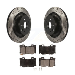 Rear Coated Drilled Slotted Disc Brake Rotors And Ceramic Pads Kit For INFINITI G37 Nissan 370Z Q60 Z KDT-100517