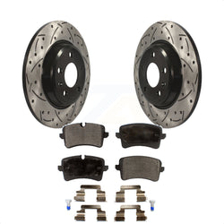 Rear Coated Drilled Slotted Disc Brake Rotors And Ceramic Pads Kit For Audi A7 Quattro A6 KDT-100521