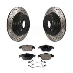 Rear Coated Drilled Slotted Disc Brake Rotors And Ceramic Pads Kit For Mercedes-Benz C300 C250 C230 KDT-100522