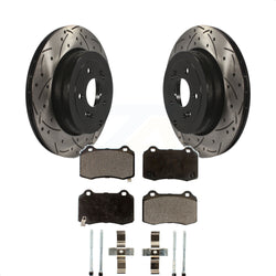 Rear Coated Drilled Slotted Disc Brake Rotors And Ceramic Pads Kit For Hyundai Genesis Coupe KDT-100524