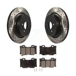 Rear Coated Drilled Slotted Disc Brake Rotors And Ceramic Pads Kit For INFINITI Q50 M37 Q60 Q70 Q70L QX70 M56 FX50 KDT-100542