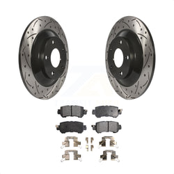Rear Coated Drilled Slotted Disc Brake Rotors And Ceramic Pads Kit For Mazda CX-5 KDT-100549