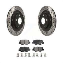 Rear Coated Drilled Slotted Disc Brake Rotors And Ceramic Pads Kit For Mitsubishi Outlander Sport PHEV RVR KDT-100552