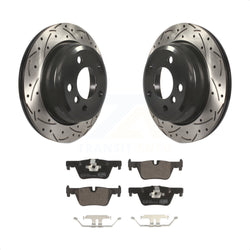 Rear Coated Drilled Slotted Disc Brake Rotors And Ceramic Pads Kit For BMW 328i xDrive 320i 330i 428i 430i Gran Coupe GT 328d KDT-100558
