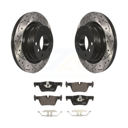 Rear Coated Drilled Slotted Disc Brake Rotors And Ceramic Pads Kit For BMW 328i 320i 428i 228i 230i 328d xDrive KDT-100565