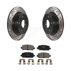 Rear Coated Drilled Slotted Disc Brake Rotors And Ceramic Pads Kit For 2016-2022 Honda HR-V KDT-100573