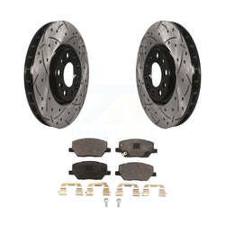Front Coated Drilled Slotted Disc Brake Rotors And Ceramic Pads Kit For Jeep Renegade Compass Fiat 500X KDT-100613