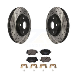 Front Coated Drilled Slotted Disc Brake Rotors And Ceramic Pads Kit For Lexus IS250 KDT-100619