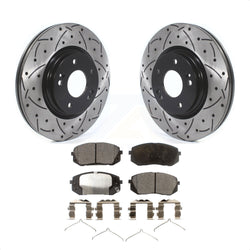 Front Coated Drilled Slotted Disc Brake Rotors And Ceramic Pads Kit For Hyundai Sonata Kia Optima Niro EV Kona Electric KDT-100647