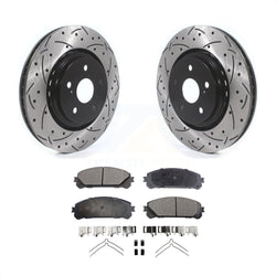Front Coated Drilled Slotted Disc Brake Rotors And Ceramic Pads Kit For Lexus RX350 RX450h Toyota RX350L Camry RX450hL Avalon NX250 NX350 NX350h KDT-100651