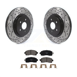 Front Coated Drilled Slotted Disc Brake Rotors And Ceramic Pads Kit For Subaru Crosstrek Impreza KDT-100654