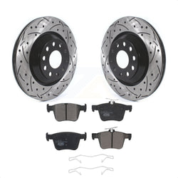 Rear Coated Drilled Slotted Disc Brake Rotors And Ceramic Pads Kit For Volkswagen Atlas Audi Golf R S3 Q3 A3 Arteon TTS Quattro Cross Sport KDT-100702