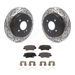 Rear Coated Drilled Slotted Disc Brake Rotors And Ceramic Pads Kit For Hyundai Accent Kia Rio KDT-100706