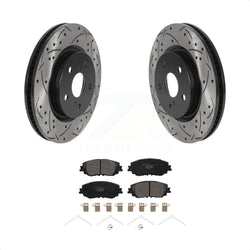 Front Coated Drilled Slotted Disc Brake Rotors And Ceramic Pads Kit For Toyota Camry RAV4 Lexus ES350 Avalon ES300h UX250h UX200 C-HR ES250 Venza KDT-100733