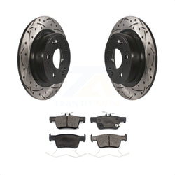 Rear Coated Drilled Slotted Disc Brake Rotors And Ceramic Pads Kit For 2018-2022 Honda Accord KDT-100746