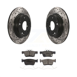 Rear Coated Drilled Slotted Disc Brake Rotors And Ceramic Pads Kit For Honda Insight Civic KDT-100748