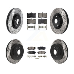 Front Rear Disc Brake Rotors And Ceramic Pads Kit (6Pc) For Lexus GS350 IS300 IS350 RC350 IS200t RC300 RC200t GS300 GS200t GS450h KDT-100755