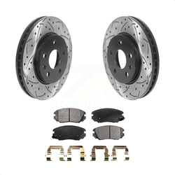 Front Coated Drilled Slotted Disc Brake Rotors And Ceramic Pads Kit For Chevrolet Malibu Buick LaCrosse Regal Limited KDT-100757