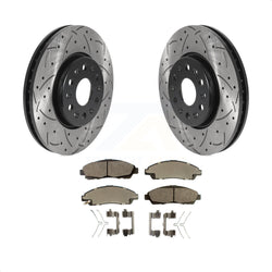 Front Coated Drilled Slotted Disc Brake Rotors And Ceramic Pads Kit For Chevrolet Traverse GMC Acadia Buick Enclave Blazer KDT-100762