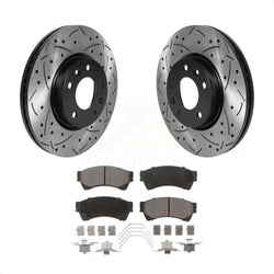 Front Coated Drilled Slotted Disc Brake Rotors And Ceramic Pads Kit For Ford Fusion Mazda 6 Lincoln MKZ Mercury Milan Zephyr KDT-100763