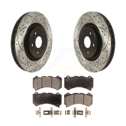 Front Coated Drilled Slotted Disc Brake Rotors And Ceramic Pads Kit For Jeep Grand Cherokee Dodge Durango KDT-100764