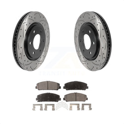 Front Coated Drilled Slotted Disc Brake Rotors And Ceramic Pads Kit For Nissan TITAN Armada INFINITI QX80 QX56 KDT-100783