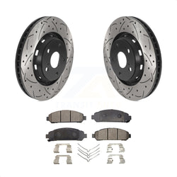 Front Coated Drilled Slotted Disc Brake Rotors And Ceramic Pads Kit For 2009-2016 Toyota Venza KDT-100789