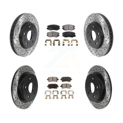 Front Rear Coated Drilled Slotted Disc Brake Rotors And Ceramic Pads Kit For Chevrolet Malibu Limited KDT-100809