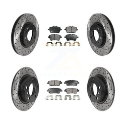 Front Rear Coated Drilled Slotted Disc Brake Rotors And Ceramic Pads Kit For Mini Cooper Countryman Paceman KDT-100883