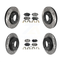 Front Rear Coated Drilled Slotted Disc Brake Rotors And Ceramic Pads Kit For Mini Cooper Countryman Paceman KDT-100886
