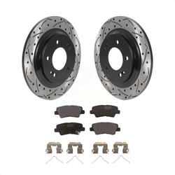 Rear Coated Drilled Slotted Disc Brake Rotors And Ceramic Pads Kit For Kia Niro Hyundai Ioniq Soul EV KDT-100950