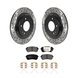 Rear Coated Drilled Slotted Disc Brake Rotors And Ceramic Pads Kit For 2016 Kia Optima LX EX 1.6T With Electric Parking KDT-100952