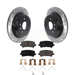 Rear Coated Drilled Slotted Disc Brake Rotors And Ceramic Pads Kit For Honda Pilot Ridgeline Passport KDT-100961