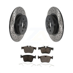 Rear Coated Drilled Slotted Disc Brake Rotors And Ceramic Pads Kit For 2016-2019 Land Rover Range Evoque KDT-100965