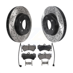 Front Coated Drilled Slotted Disc Brake Rotors And Ceramic Pads Kit For Porsche Cayenne Volkswagen Touareg KDT-101013
