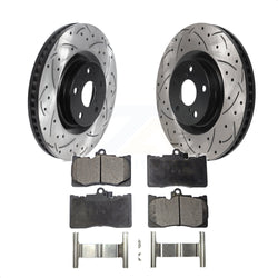 Front Coated Drilled Slotted Disc Brake Rotors And Ceramic Pads Kit For Lexus GS350 IS300 IS350 RC350 IS200t RC300 RC200t GS300 GS450h GS200t GS460 KDT-101019