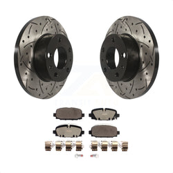 Rear Coated Drilled Slotted Disc Brake Rotors And Ceramic Pads Kit For Jeep Compass KDT-101103