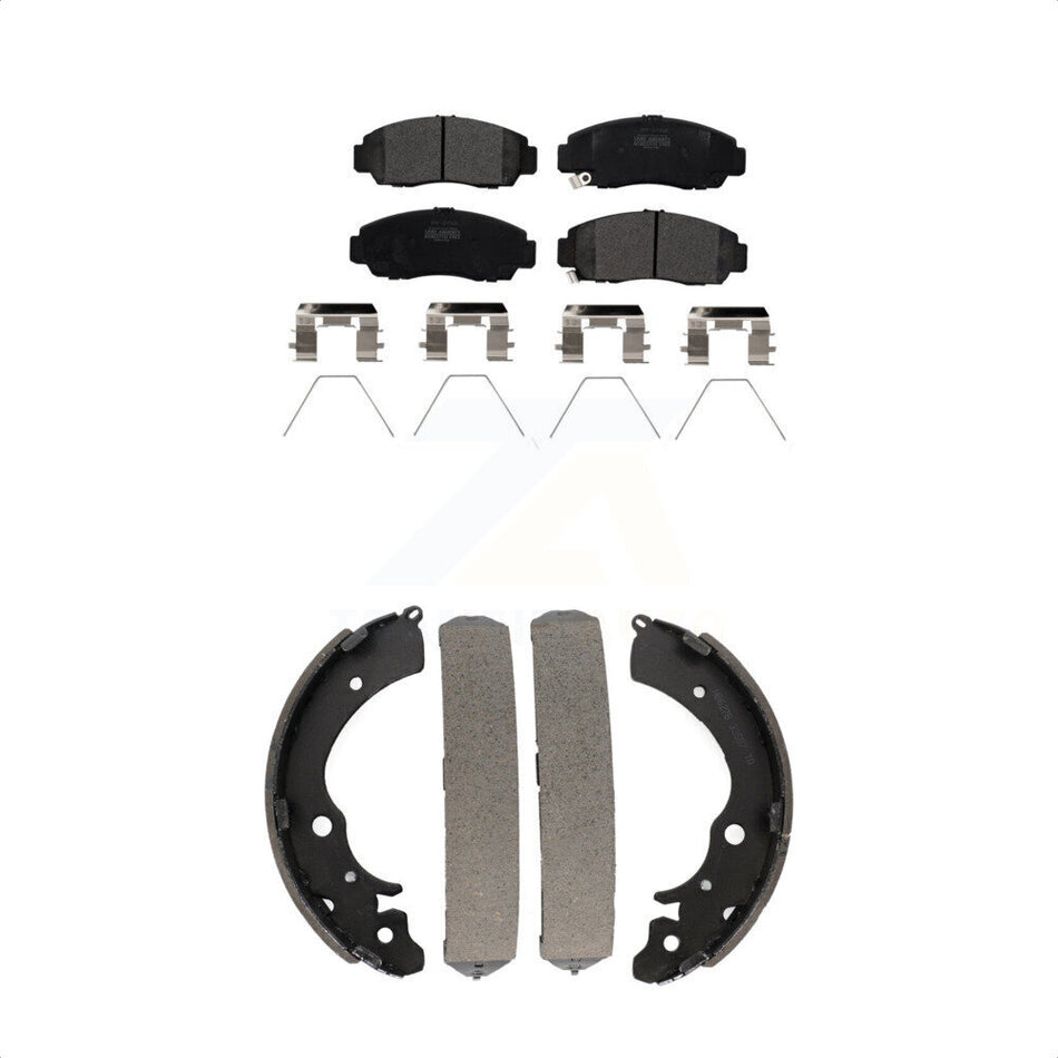 Front Rear Semi-Metallic Brake Pads And Drum Shoes Kit For Honda Civic KFN-100035 by Transit Auto