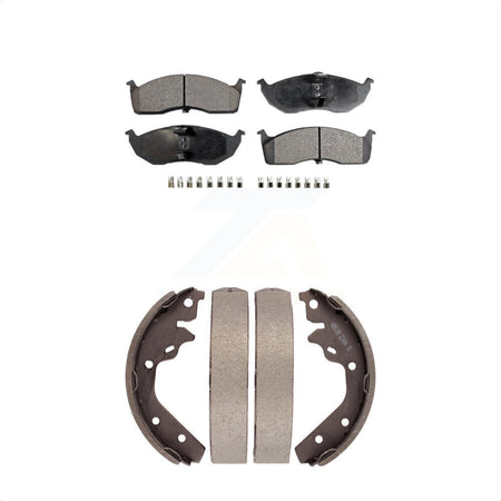 Front Rear Semi-Metallic Brake Pads And Drum Shoes Kit For Neon Dodge Plymouth Chrysler SX 2.0 KFN-100096 by Transit Auto