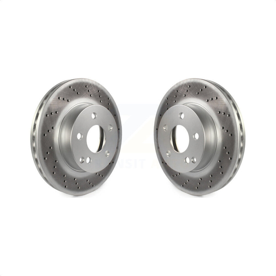 Front Coated Disc Brake Rotors Pair For Mercedes-Benz C300 C250 C230 KG-100319 by Genius