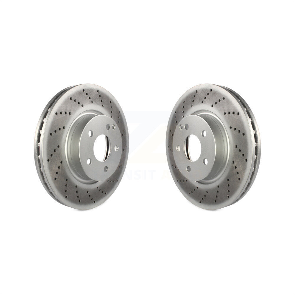 Front Coated Disc Brake Rotors Pair For Mercedes-Benz E350 C300 C350 E400 SLC300 E250 KG-100321 by Genius