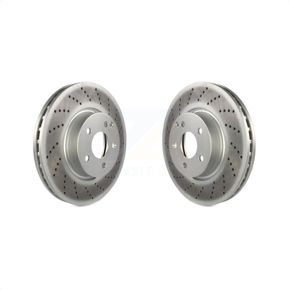 Front Coated Disc Brake Rotors Pair For Mercedes-Benz E350 C300 C350 E400 SLC300 E250 KG-100321 by Genius