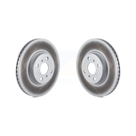 Front Coated Disc Brake Rotors Pair For Toyota Yaris KG-100342 by Genius