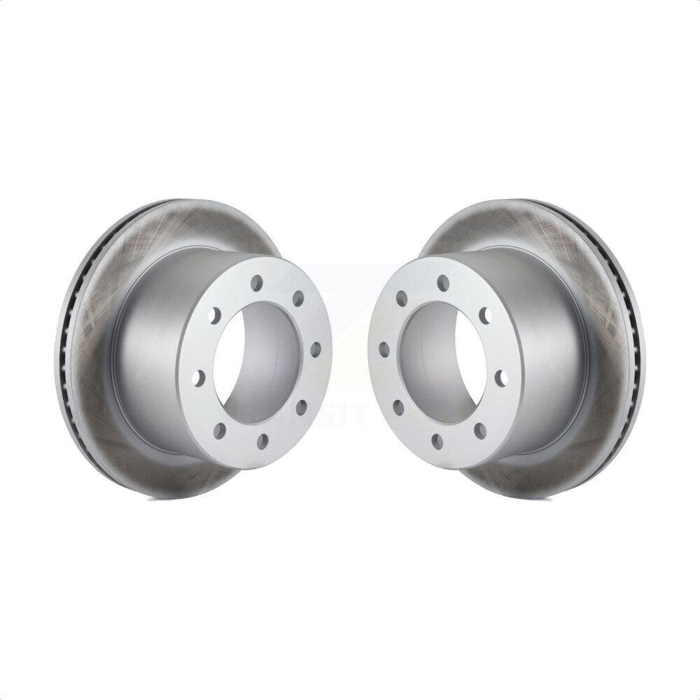 Rear Coated Disc Brake Rotors Pair For Chevrolet Express 3500 Silverado GMC Savana HD Sierra Classic KG-100387 by Genius