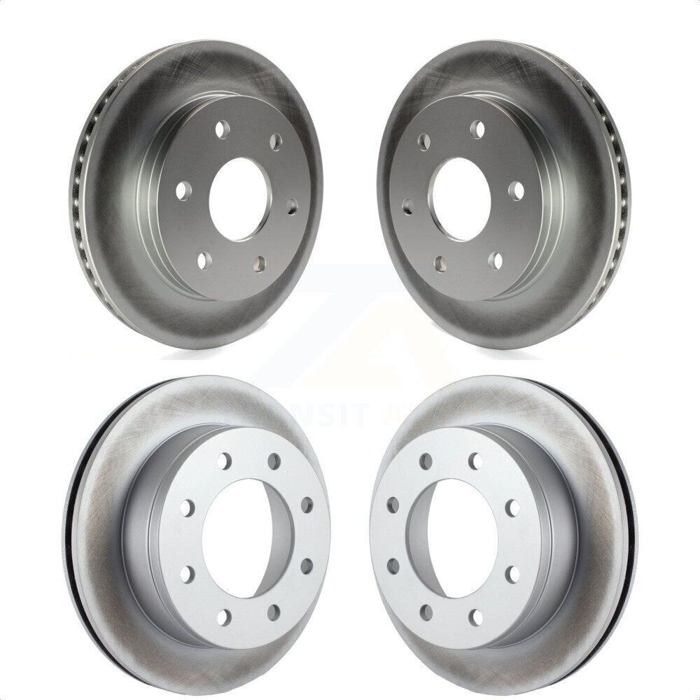 Front Rear Coated Disc Brake Rotors Kit For 2006 Chevrolet Express 2500 GAS engine With 6 Lug Wheels KG-100698 by Genius