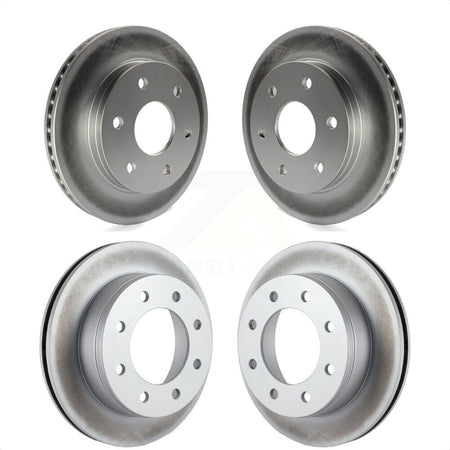 Front Rear Coated Disc Brake Rotors Kit For 2006 Chevrolet Express 2500 GAS engine With 6 Lug Wheels KG-100698 by Genius