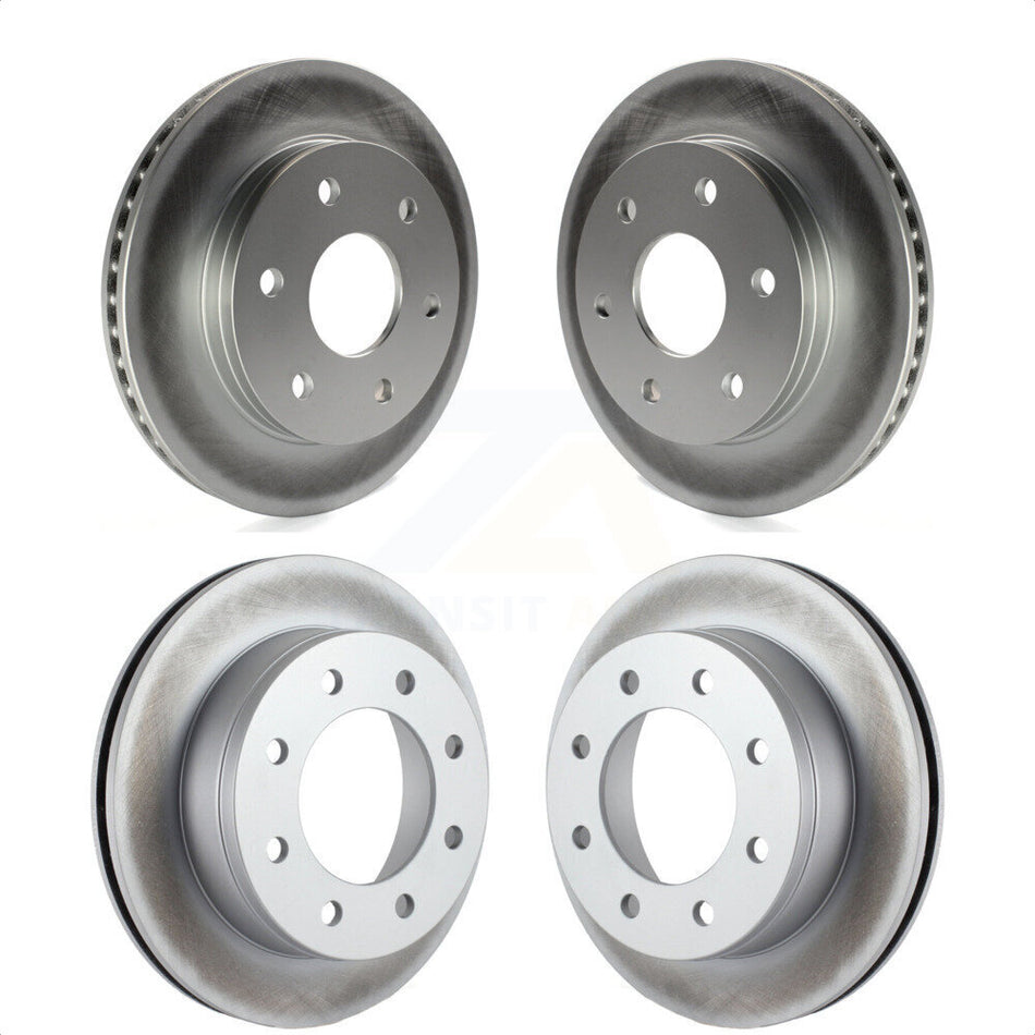 Front Rear Coated Disc Brake Rotors Kit For 2006 Chevrolet Express 2500 GAS engine With 6 Lug Wheels KG-100698 by Genius